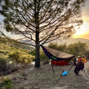 Was so peaceful when i set up. Then the wind started, gusting to maybe 50mph I reckon. Good thing I don’t get seasick. Rough night, but amazingly nothing broke or pulled loose, and my shoes didn’t blow away. Past Agua Dulce.